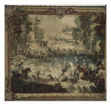 Tenture des chasses de Louis XV : "La mort du cerf aux étangs de Saint-Jean- aux- bois  forêt de