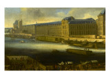Vue perspective 5 de la Seine de Paris sur le palais du Louvre  depuis le Pont Neuf vers 1666