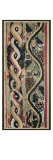 Tapisserie : 1er registre : torsade multicolore ; registre inférieur : rinceau de vigne (feuilles 