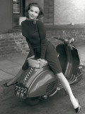 Posing on Motor Scooter