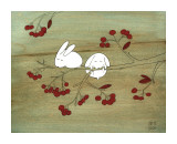 Rabbits on Berry Tree