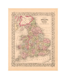 County Map of England and Wales  c1867