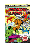 Fantastic Four N166 Cover: Hulk  Thing  Mr Fantastic  Invisible Woman and Human Torch Fighting