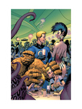 Fantastic Four 573 Cover: Thing  Human Torch  Richards  Franklin  Richards and Valeria