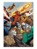 Spider-Man & The Secret Wars 3 Group: Spider-Man  Colossus  Thing  Iron Man and Human Torch
