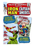 Tales Of Suspense 61 Cover: Iron Man  Captain America  Sumo and Mandarin Fighting