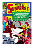 Marvel Comics Retro: The Invincible Iron Man Comic Book Cover 52  Facing the Crimson Dynamo