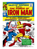 Marvel Comics Retro: The Invincible Iron Man Comic Book Cover 58  Facing Captain America