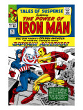 Tales Of Suspense 58 Cover: Iron Man and Captain America Fighting