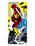 Marvel Comics Retro: The Invincible Iron Man Comic Panel  Fighting  Charging and Smashing - Zung!
