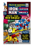 Tales Of Suspense 65 Cover: Iron Man  Captain America  Bucky and Red Skull Swinging