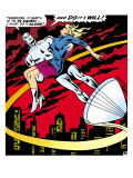 Marvel Comics Retro: Silver Surfer Comic Panel  Saving the girl