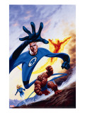 Marvel Double-Shot 3 Cover: Mr Fantastic  Invisible Woman  Human Torch and Thing Swimming