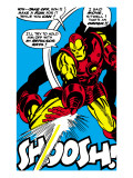 Marvel Comics Retro: The Invincible Iron Man Comic Panel  Fighting and Shooting  Shoosh!