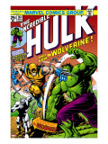 Marvel Comics Retro: The Incredible Hulk Comic Book Cover 181  with Wolverine and the Wendigo