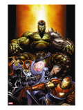 World War Hulk 4 Cover: Hulk  Dr Strange  Mr Fantastic and Iron Man