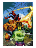Spider-Man Family 7 Cover: Spider-Man  Thing  Looter and Human Torch