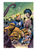 Fantastic Four 573 Cover: Thing  Human Torch  Richards  Franklin  Richards and Valeria