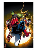 The Young Avengers 1 Cover: Patriot  Hulkling  Wiccan  Iron Lad  Asgardian and Young Avengers