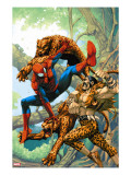 Marvel Age Spider-Man 14 Cover: Spider-Man and Kraven the Hunter Fighting and Flying