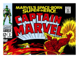 Captain Marvel 2 Cover: Super Skrull and Captain Marvel Swinging