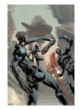 X-Men/Fantastic Four 3 Cover: Mr Fantastic  Cyclops  Storm  Human Torch and Brood