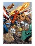 Spider-Man & The Secret Wars 3 Group: Spider-Man  Colossus  Thing  Iron Man and Human Torch