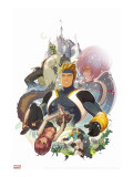 I Heart Marvel: Masked Intentions 1 Cover: Justice  Speedball  Squirrel Girl and Firestar Smashing