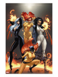 Marvel Divas 1 Cover: Hellcat  Black Cat  Captain Marvel and Firestar