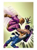 Marvel Adventures The Avengers 35 Cover: Batroc The Leaper  Hawkeye and Spider-Man