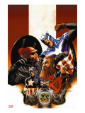 Captain America 42 Cover: Captain America  Red Skull  Zola and Arnim
