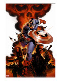 Captain America 1 Cover: Captain America  Nick Fury and Black Widow