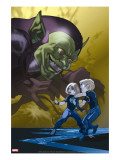 Dark Reign: Fantastic Four 4 Cover: Green Goblin  Richards  Franklin  Richards and Valeria