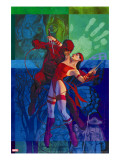 Elektra 35 Cover: Daredevil and Elektra Fighting and Shooting