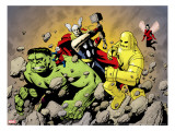 Avengers Finale 1 Group: Hulk  Thor  Iron Man  Wasp and Avengers Fighting