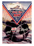WWII US Navy 'Join the Navy' Mine sweeper Poster