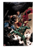 Thor 84 Cover: Thor and Loki Fighting and Flying