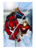 Invincible Iron Man 7 Cover: Iron Man and Spider-Man