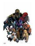 Marvel Pets Handbook Cover: Lockjaw  Lockheed  Devil Dinosaur  Zabu and Old Lace