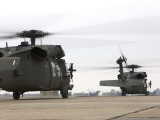Two UH-60 Black Hawks Taxi Out for a Mission over Northern Iraq