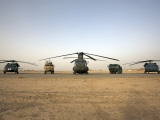 US Military Vehicles and Aircraft Lined Up on the Taxiway at Camp Speicher  Iraq