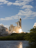 Space Shuttle Atlantis Lifts Off from its Launch Pad at Kennedy Space Center  Florida