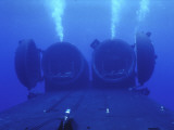Dual Dry Deck Shelters Mounted to the Deck of Uss Kamehameha