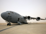 A C-17 Globemaster Iii Sits on the Runway at Cob Speicher  Iraq