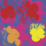 Flowers  1970 (Red  Yellow  Orange on Blue)