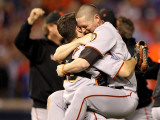 Texas Rangers v San Francisco Giants  Game 5:  Buster Posey  Aubrey Huff
