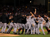 Texas Rangers v San Francisco Giants  Game 5:  San Francisco Giants celebrate their 3-1 victory