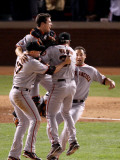 Texas Rangers v San Francisco Giants  Game 5:  Buster Posey  Brian Wilson  Aubrey Huff  Pat Burrel