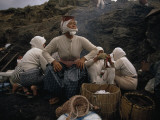 Ama Divers of Japan Warm Themselves Beside an Early-Morning Fire