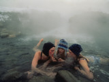 High School Friends Enjoy a Thermal Spring Near Gardiner  Montana